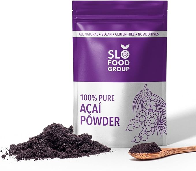 Slofoodgroup Freeze Dried Açaí Powder - Pure Acai Powder from Brazil (.25Lb/4oz Açaí), Acai Fruit Powder