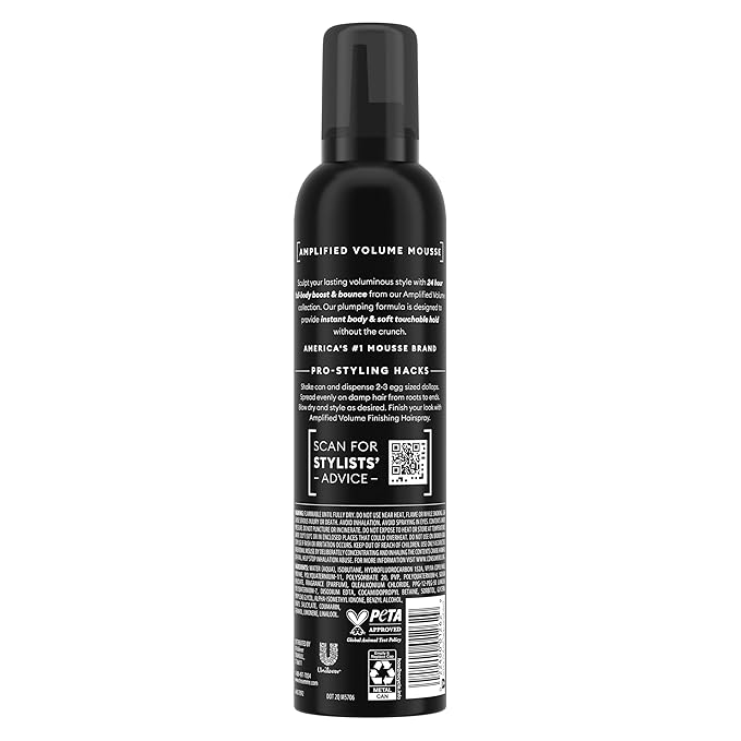 TRESemmé Plumping Mousse Amplified Volume for 24H Lift and Body with Pro Lock Technology 10.5 Fl Oz