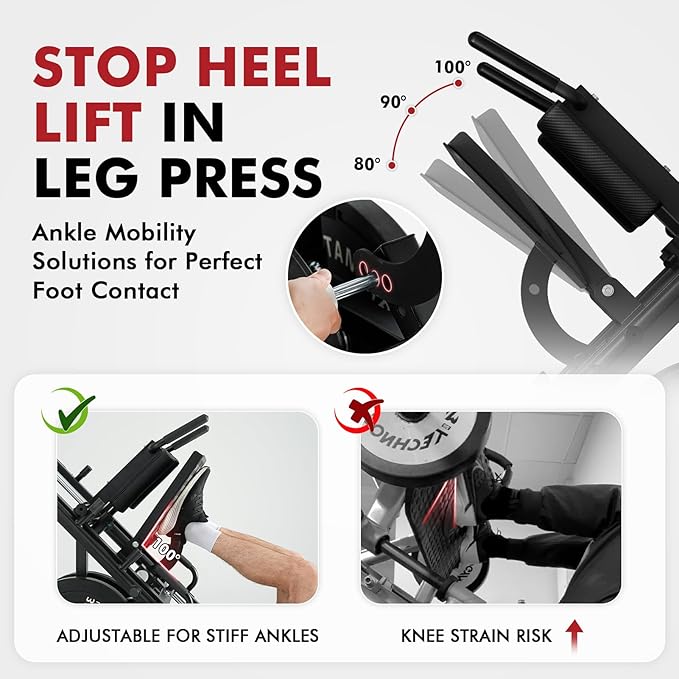 Mikolo Leg Press Hack Squat Machine Combo, Leg Press Machines for Home Gym with Linear Bearing, Hack Squat Machine with Rear and Front Band Pegs, Leg Machine for Full Range Leg Training