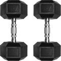 RitFit 5-650 LBS PVC Encased Hex Dumbbell Sets with Optional Rack for Home Gym, Hand weight with Chrome Handle for Strength Training, Workouts