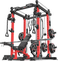Power Cage,1600lbs Multi-Function Power Rack with Adjustable Cable Crossover System and More Training Attachment, Weight Cage for Home Gym