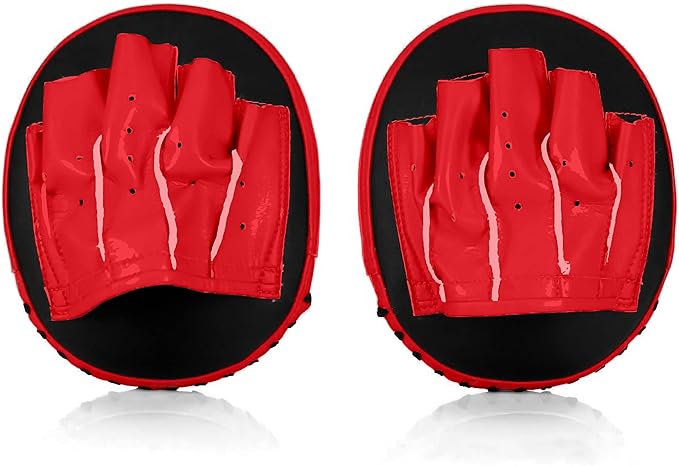 Fairtex FMV15 Muay Thai Boxing Focus Punch Mitts | Premium Syntek Leather Boxing Mitts-Lightweight & Durable Microfiber | Curved Design for Precision, Shock Absorbent & Enhanced Accuracy