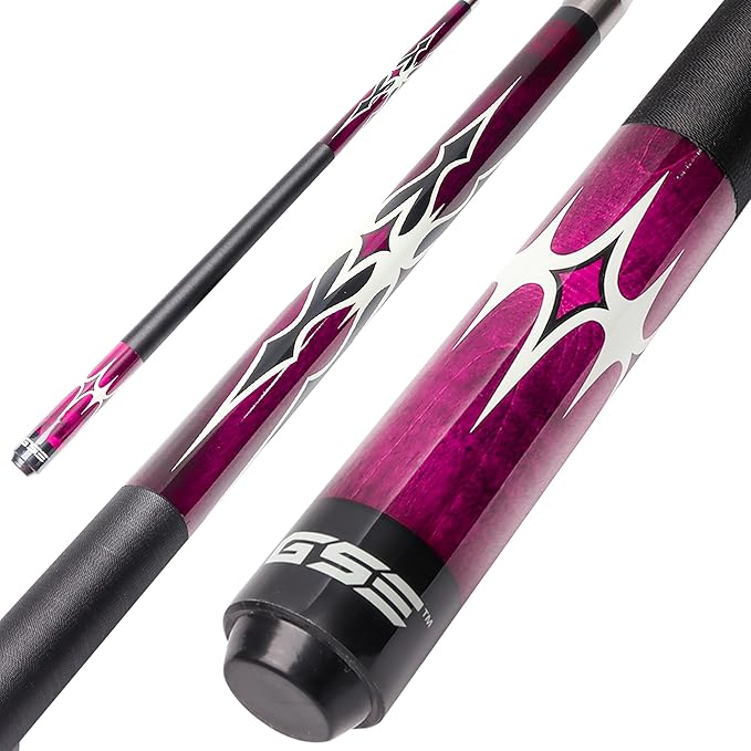 GSE Games & Sports Expert 58" 2-Piece Canadian Maple Hardwood Billiard Pool Cue Sticks for Men/Women, House or Commercial/Bar Use (Several Colors, Weight 18oz, 19oz, 20oz, 21oz Available)