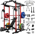 Mikolo Power Cage, Power Rack with Cable Crossover System, 1500LBS Squat Rack with LAT Pull Down System, Workout Cage with Pulley System for Fitness Home Gym