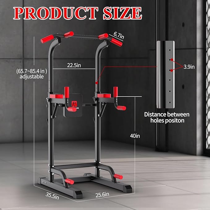 K KiNGKANG Power Tower Dip Station, Multi-Function Assistive Trainer Pull Up for Home Gym Muscle Building and Beginner Exercises,Load 450LBS