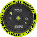 Olympic Bumper Plates, Rubber Formula With Steel Insert (10lb, 15lb, 25lb, 35lb, 45lb - SOLD INDIVIDUALLY), Olympic Weight Plates for Strength Training, Bench Press, Squats, Powerlifting