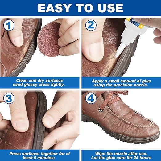 Shoe Glue,100g Super Glue for Shoe Heavy Duty, Clear Shoe Glue Sole Repair Kit, Waterproof Sneaker Glue for Rubber Soles, Boot, Leather, Heels, Tennis, Strong Boot Fix Glue, Insole Adhesive
