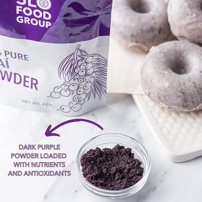 Slofoodgroup Freeze Dried Açaí Powder - Pure Acai Powder from Brazil (.5 Lb/8 oz Açaí), Acai Fruit Powder