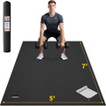 CAMBIVO Large Exercise Mat for Home Workout, 8'x6'/7'x5'/6'x4' (7 mm) Extra Thick Exercise Mat for Home Gym, Shoe-Friendly, Non-Slip Gym Mat for Jump Rope, Weights, Cardio, Fitness