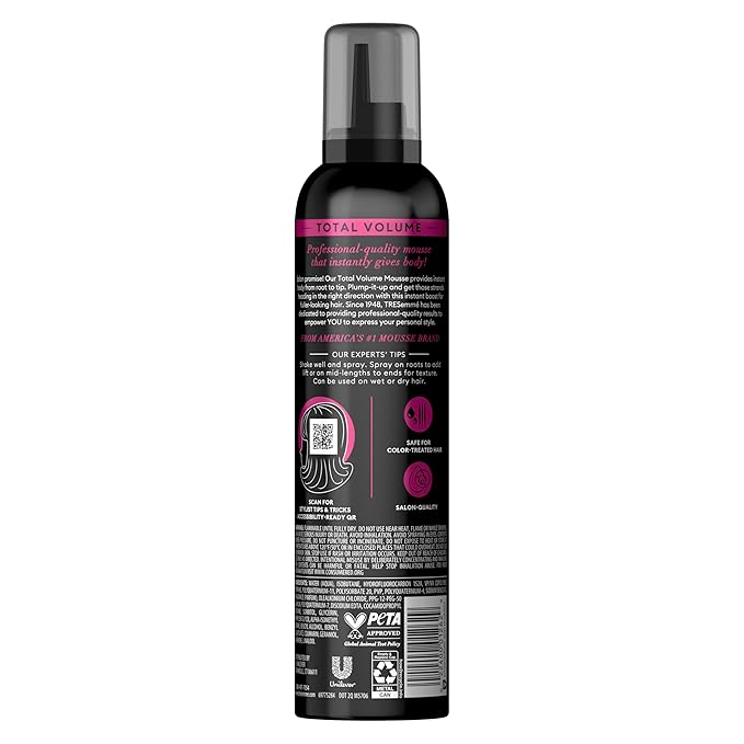 TRESemmé Plumping Mousse Total Volume for 24H Lift and Body with Pro Lock Technology 10.5 oz (Pack of 2)