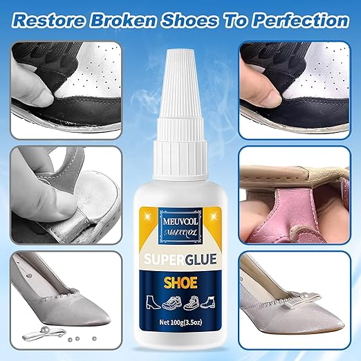 Shoe Glue,100g Super Glue for Shoe Heavy Duty, Clear Shoe Glue Sole Repair Kit, Waterproof Sneaker Glue for Rubber Soles, Boot, Leather, Heels, Tennis, Strong Boot Fix Glue, Insole Adhesive