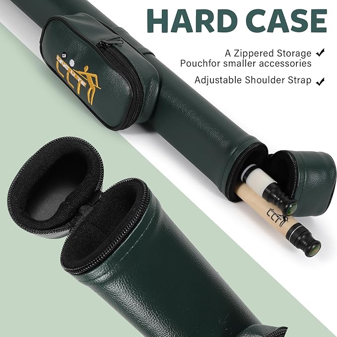 Professional 58" 2-Piece Maple Pool Cue, 18oz-21oz ??Durable and Lightweight Billiard Cue with Leather Case for Home and Tournament Play