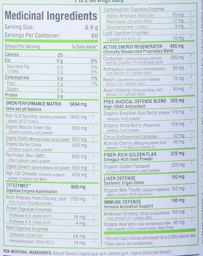 ALLMAX Nutrition - Cytogreens Super Greens Powder, Infused with Spirulina, Spinach & Barley Grass, Supports Immune & Digestive Health, Gluten Free & Vegan, 60 Servings (Acai Berry Green Tea)
