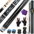 Professional 58" 2-Piece Maple Pool Cue, 18oz-21oz ??Durable and Lightweight Billiard Cue with Leather Case for Home and Tournament Play