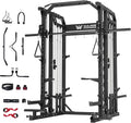 Major Fitness Drone2 Smith△ Machine – All-in-One Home Gym Squat Rack with Weight Bar, Dual LAT Pull-Down Systems & Cable Crossover Machine for Full-Body Workouts