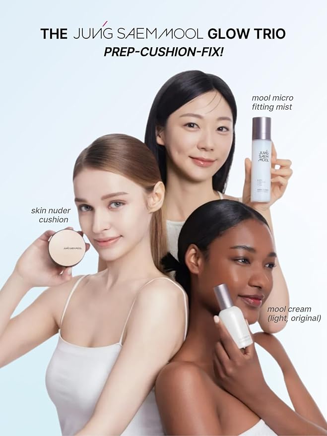 JUNG SAEM MOOL Essential Skin Nuder Cushion 17C Fair Pink 0.49 Fl Oz, No Refill, Natural Radiant Finish Cushion Foundation with Buildable Coverage, Lightweight Texture, Korean Foundation Makeup