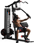 HARISON Home Gym - Full Body Workout Equipment, Exercise Equipment, Fitness Equipment, Multifunctional Home Gym Equipment for Home with Pulley System, Weight Bench, Rowing Machine