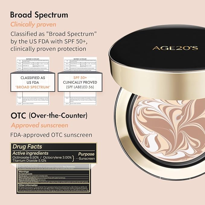 AGE20'S Signature Essence Pact SPF 50+ | Pack of 1 | 35N CAPPUCCINO | Cream Foundation, Dewy Finish, Natural Coverage | Korean Cushion Foundation