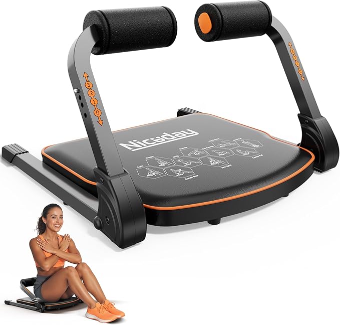 Niceday Ab Workout Equipment, Ab Machine for Stomach Workout, Ab Trainer Machine for Home, Ab Crunch Machine for Home Exercise, Sit Up Machine with Resistance Bands and 330 LBS Weight Capacity