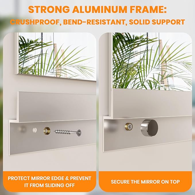 ROOMTEC Workout Mirrors for Home Gym 60"x48", Large Wall Mirror Full Length for Fitness, Yoga, Big Wall Mounted Frameless Glass Mirror for Garage, Dance Studio, Bedroom