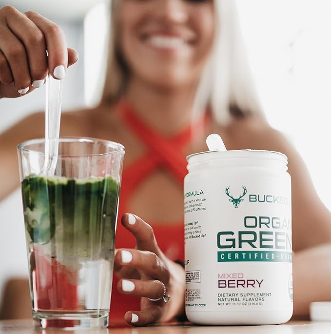 Greens Superfood Powder Mixed Berry | 8 Most Essential Mixed Greens | Certified 100% Organic | Chlorella, Spinach, Kale, Spirulina, Alfalfa, Broccoli, Wheat Grass, & Barley Grass | 30 SERV | 11.17 OZ