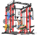 Power Cage,1600lbs Multi-Function Power Rack with Adjustable Cable Crossover System and More Training Attachment, Weight Cage for Home Gym
