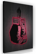 Boxing Gloves Neon Canvas Print Motivational Canvas Print Wall Art Office Decor, Entrepreneur Motivation, Hustle Artwork, Boxing Neon Print, Fighter Gym Sign, Hustler Art Neon Sign (40" x 30")