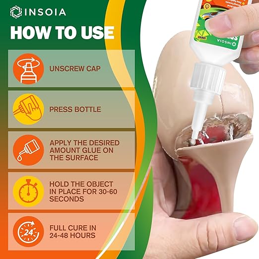 Shoe Glue, 30g Clear Super Glue for Shoe Repair Quick Fix Shoe Adhesive Waterproof Strong Crazy Instant Glue for Bonding Shoe Sole, Boots, Sandals, Sneakers, Leather & Other Footwear Items