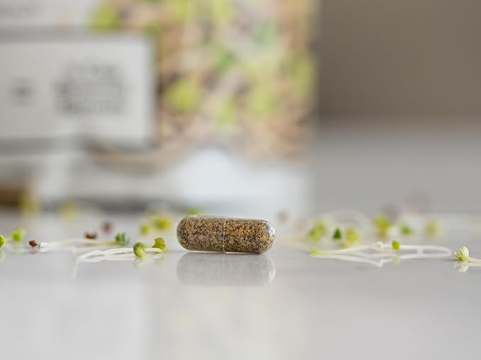 KOYAH Organic Broccoli Sprout Capsules – Freeze-Dried Whole Broccoli Sprouts – 3rd Party Tested for Active Myrosinase & Glucoraphanin (Sulforaphane Glucosinolate) - 60 Capsules
