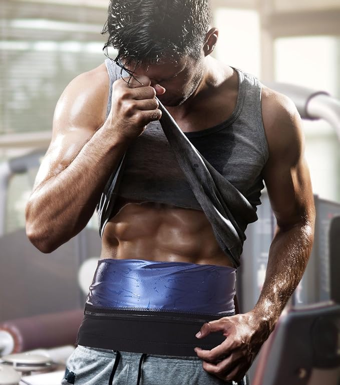 Waist Trainer for Men, Sauna Sweat Waist Trimmer for Men, Workout Sauna Slimming Belt Exercise Gym Gear