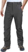 Outdoor Ventures Men's Lite Waterproof Windproof Fleece Lined Warm Hiking Ski Snow Pants Expandable-Waist