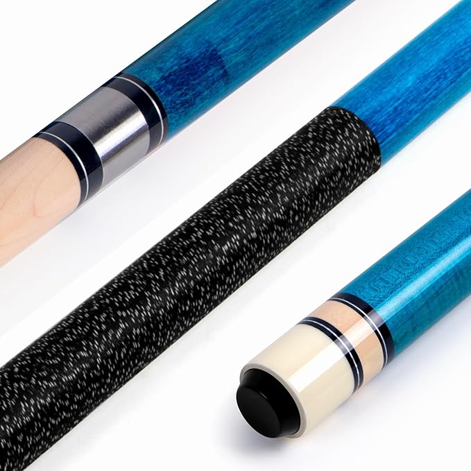 AKLOT Pool Cues,Set of 4 Pool 58" Cue Sticks Canadian Maple Wood Cue Stick for Professional Billiard Players 18 19 20 21 oz