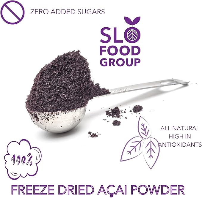 Slofoodgroup Freeze Dried Açaí Powder - Pure Acai Powder from Brazil (.5 Lb/8 oz Açaí), Acai Fruit Powder