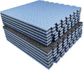 AIRHOP Upgraded 0.79" Extra Thick 48 Sq Ft High-Density Eva Foam Exercise Gym Mats, 12 Pcs Large Interlocking Puzzle Floor Tiles (24"x24") for Home Gym, Black&Blue