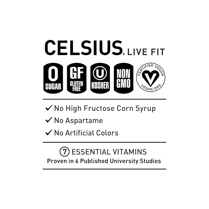 CELSIUS PLAYA VIBE Sparkling Pina Colada, Sugar Free Energy Drink, 12 Fl Oz (Pack of 12)