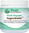 Peak Organic Superfruits - Polyphenol Rich Superfood Powder - Non-GMO Fermented Aronia Berry, Acai, Blueberry, Pomegranate, and Plum - Aging, Metabolic Health, Heart Health (30 Servings)