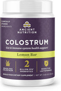 Ancient Nutrition Colostrum Superfood Powder, Grass Fed Bovine Colostrum, Supports Healthy Gut Microbiome and Immune System, Clinically Studied Lactoferrin & Probiotics, Lemon Bar, 60 Servings
