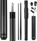 Carbon Fiber Pool Cue Stick, 12.4mm 8-Layer Tip Low Deflection Pool Cue Professional Pool Sticks for Adults with Pro Taper Cue Shaft 3/8 x 8 Joint Pin
