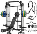 Mikolo Power Cage, 2000LB Power Rack with Independent Dual Pulley System, Multi-Function Home Gym Workout Machine for Cable Crossover