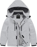 Pursky Boy's Waterproof Ski Jacket Kids Winter Snow Coats Fleece Raincoats Parka