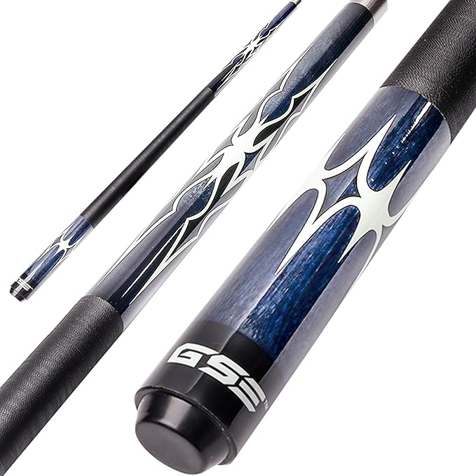 GSE Games & Sports Expert 58" 2-Piece Canadian Maple Hardwood Billiard Pool Cue Sticks for Men/Women, House or Commercial/Bar Use (Several Colors, Weight 18oz, 19oz, 20oz, 21oz Available)