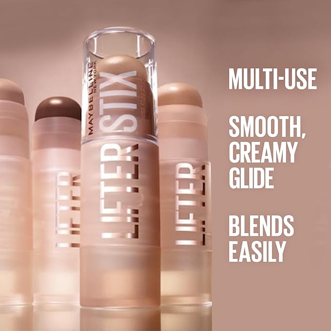 Maybelline Lifter Stix Multi-Use Face Stick - Contour, Bronzer, Concealer and Foundation Stick, All-In-One Creamy Face Makeup with Cranberry Seed Oil, 75, 1 Count