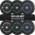 Olympic Rubber Bumper Weight Set - 2 Inch Barbell Plates for Home Gym Strength Training