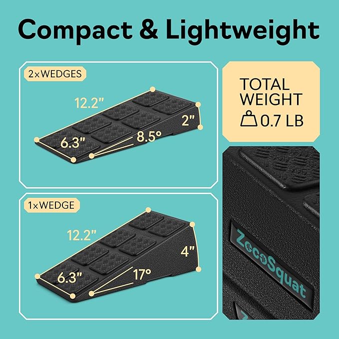 Squat Wedge - Squat Wedge Block 520 LBS Weight Capacity - Slant Board for Calf Stretching - Calf Stretcher Slant Board - yoga blocks
