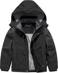 Pursky Boy's Waterproof Ski Jacket Kids Winter Snow Coats Fleece Raincoats Parka