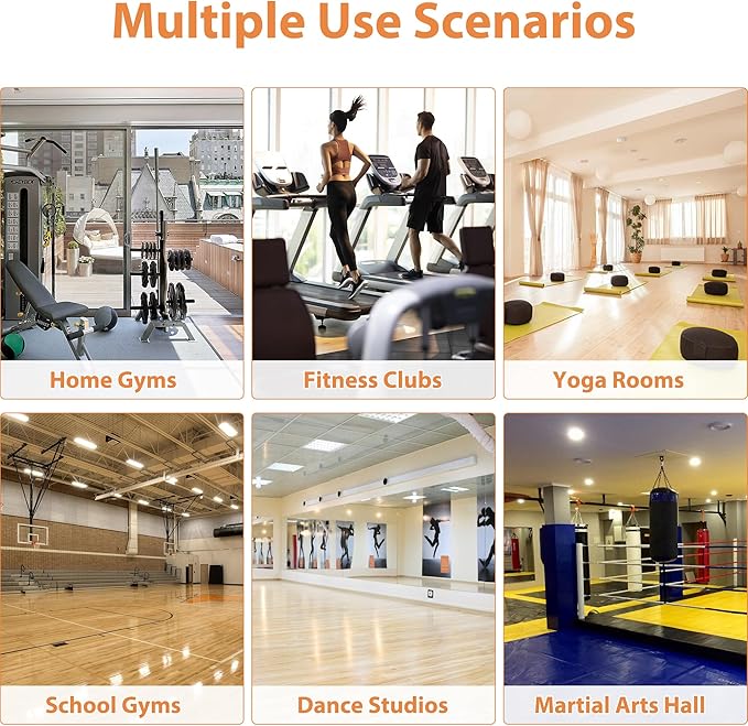 ROOMTEC Workout Mirrors for Home Gym 60"x36"-2PCS, Large Wall Mirror Full Length for Fitness, Yoga, Big Wall Mounted Frameless Glass Mirror for Garage, Dance Studio, Bedroom