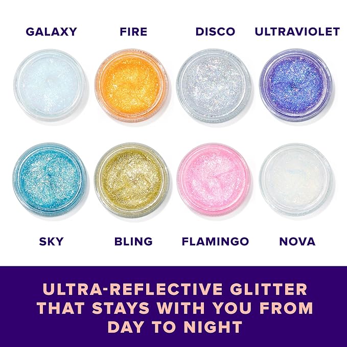 Unicorn Snot Face & Body Glitter Gel - Cosmetic-Grade Holographic Glitter - Stocking Stuffers for Women, Gifts for Teen Girls - Safe for Face, Easy Application & Removal - Blue Glitter, 1.7oz (Sky)