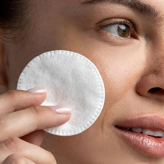 Cliganic Premium Cotton Rounds | Makeup Remover Pads, Hypoallergenic, Lint-Free | 100% Pure Cotton (6 Pack)