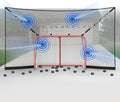 SmartBackstop for Hockey, Practice Smart®. Attaches Directly to Goal & Folds Away When not in use, 3 ft of Durable net Coverage on All Sides, fits All Regulation Hockey Goals