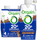 Orgain Clean Protein Shake, Grass Fed Dairy, Creamy Chocolate Fudge - 20g Whey High Protein, Kosher, Ready to Drink, Low Net Carbs, Gluten Free, No Soy Ingredients, 11 Fl Oz (Pack of 4)